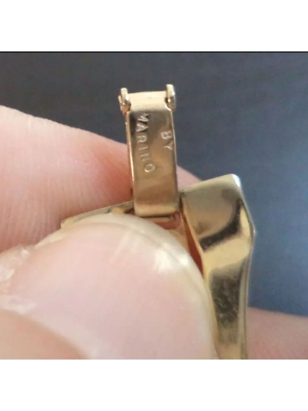 *RARE* VINTAGE SIGNED BY MARINO GOLD TONE 15 1/4" NECKLACE EXCELLENT CONDITION - Picture 2 of 2
